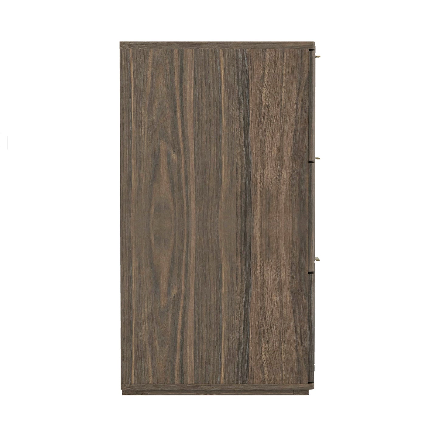 Dresser Modern 6-Drawer Walnut Gold MDF Sculpted Fronts Metal Handles 72 In