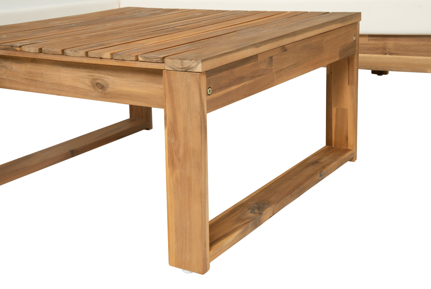 Outdoor Sectional Set Acacia Wood 4-Piece Teak