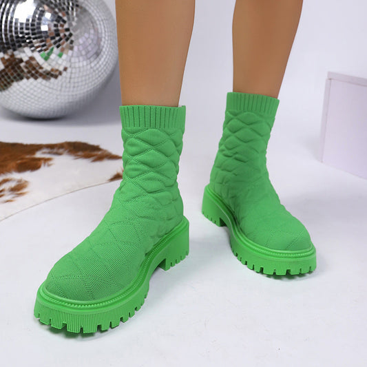 Womens Fashionable Plus-size Sports Socks And Ankle Boots