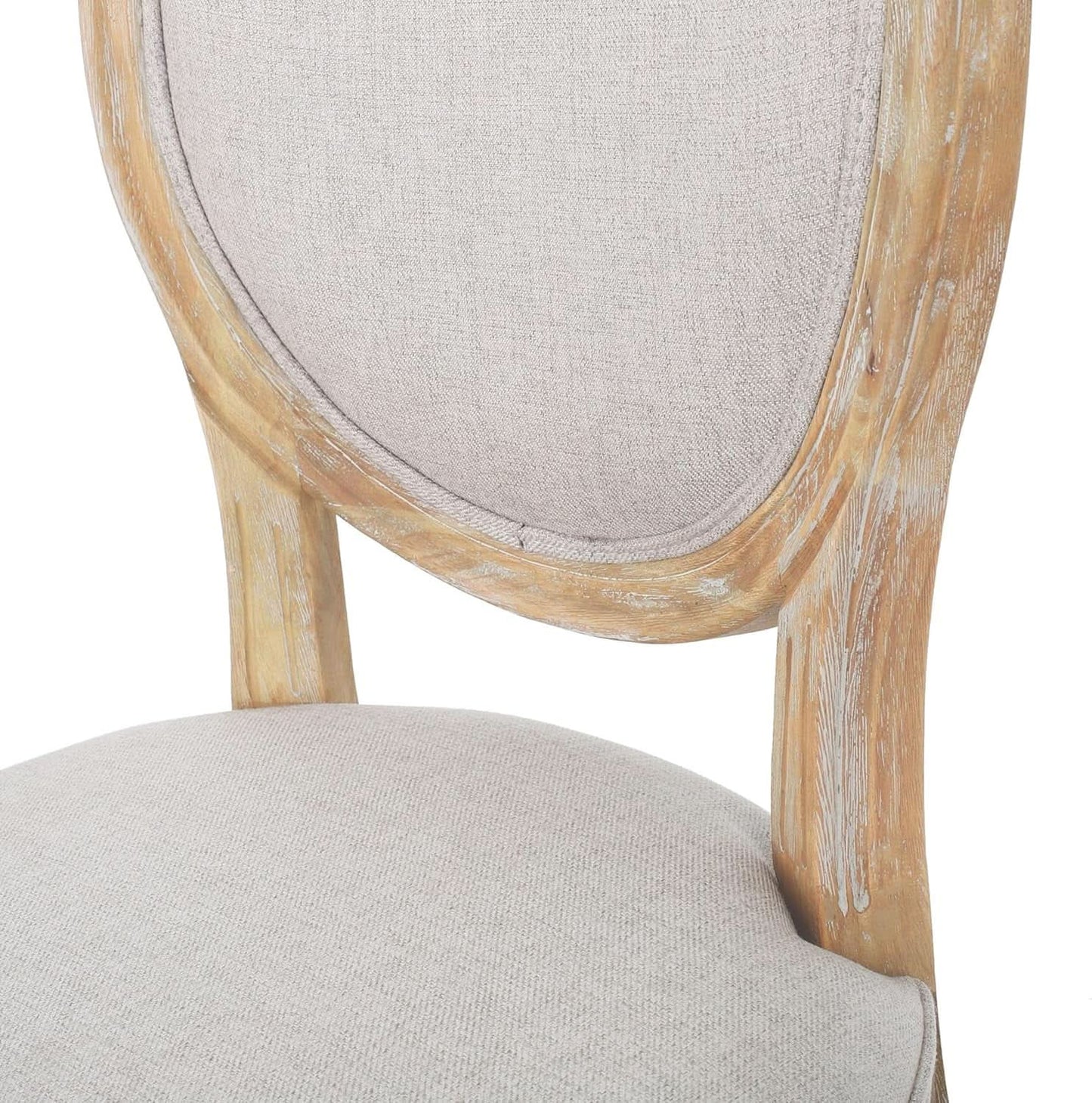 Phinnaeus Beige Polyester Fabric Dining Chairs Set Of 2