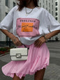 Elastic Waist Ruffled Hem Skirt