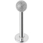 16G 3/8 Silver Sandblasted Steel Monroe Labret 3mm Ball