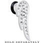 00G Clear Gem Brilliant Angel Wing Single Flare Steel Plug