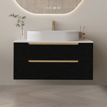 36 inch Bathroom Vanity, Freestanding or Wall Mounted with Ceramic Integrated...