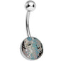 Green and Brown Pixilated Camouflage Belly Ring