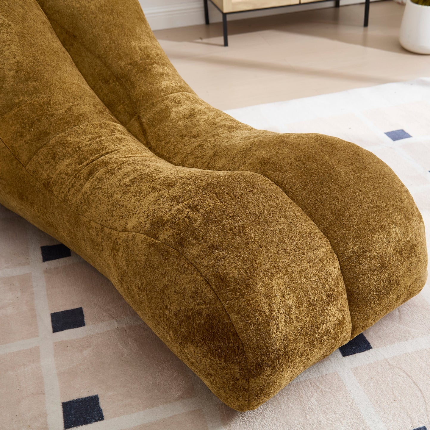 Bean Bag Sofa Chair Polyester Brown Foam Adult 59x30x23.6 In