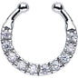 Clear CZ Wreath of Sparkle Non-Pierced Clip On Fake Septum Ring