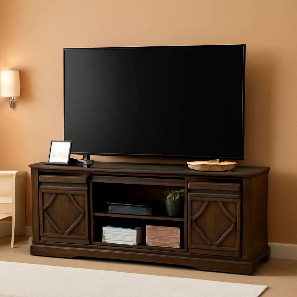 Rustic Sliding Barn Door TV Stand For 65 Inch TVs Console