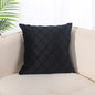 Pure Color Velvet Plaid Pillowcase Home Sofa Bedside Pillow Short Plush Cushion