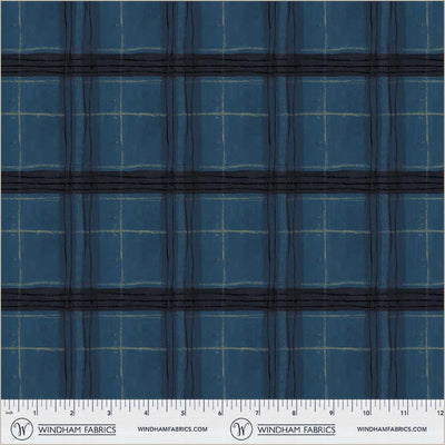 Window Pane Plaid NightSky Cotton 43/44 Fabric Per Yard