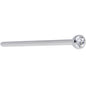18G 3/4 Clear CZ Steel Straight Fishtail Nose Ring 2.5mm