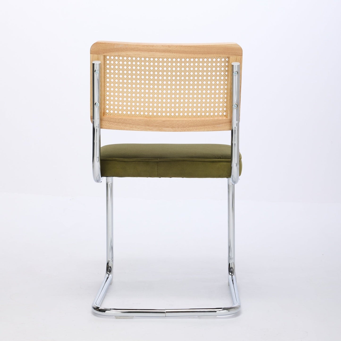 Mid Century Modern Dining Chairs Set of 2, Velvet Accent Chairs with Natural