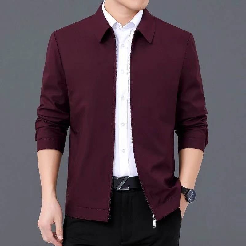 Turn-down Collar Dad-style Button-up Casual Summer Jacket