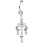 Clear Gem Foliage Fountain Glamour Key Dangle Belly Ring