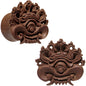 5/8 Organic Wood Dark Magic Hand Carved Plug Set