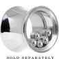 1/2 Moveable Clear Cubic Zirconia Stainless Steel Saddle Plug
