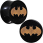 3/4 Organic Buffalo Horn Licensed Batman Logo Saddle Plug Set