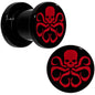 0G Black Acrylic Licensed Hydra Logo Screw Fit Plug Set