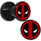 4G Black Acrylic Licensed Deadpool Logo Screw Fit Plug Set