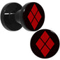 4G Black Acrylic Licensed Harley Quinn Logo Screw Fit Plug Set