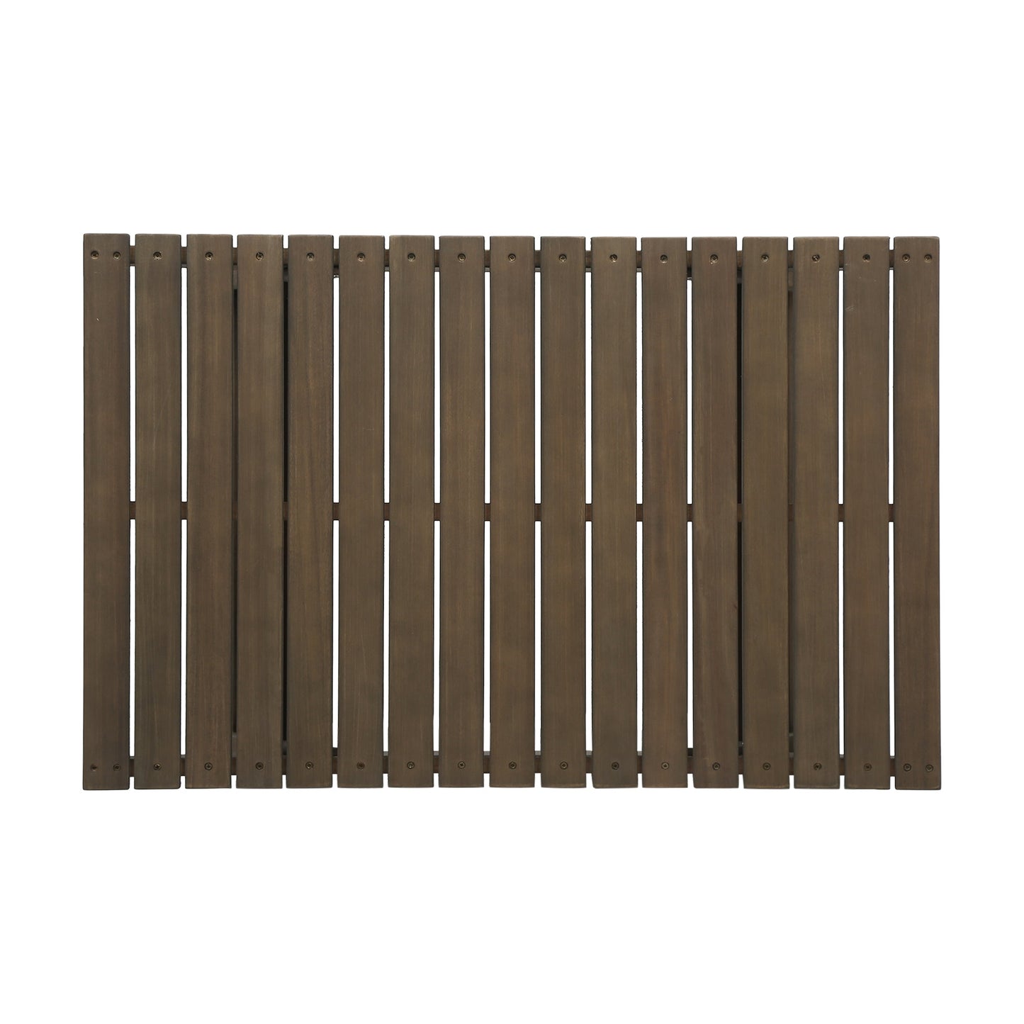 Outdoor Coffee Table Acacia Wood Gray Open Slat Design 37x24x12.5 In