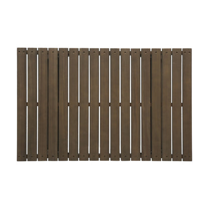 Outdoor Coffee Table Acacia Wood Gray Open Slat Design 37x24x12.5 In