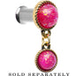Double Pink Imitation Opal Dangle Plug Sizes 5mm to 1 Inch