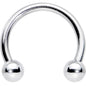 14G 1/2" Stainless Steel 4mm Ball Horseshoe Circular Barbell