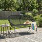 Outdoor Loveseat PE Rattan Iron Black UV Resistant No Cushion 52in
