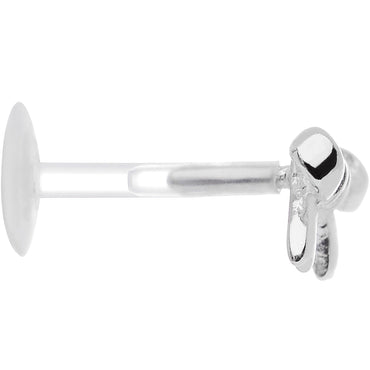 16G 5/16 925 Sterling Silver Ribbon Bow Push In Tragus Earring