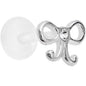 16G 5/16 925 Sterling Silver Clear Bow Push In Tragus Earring