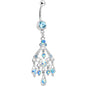Aqua Gem Luminous Kite Chandelier Belly Ring