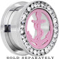 5/8 Stainless Steel Clear Gem Pink Anchor Tunnel Plug