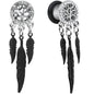 4G Clear Gem Steel Single Flare Tree of Life Dangle Plug Set