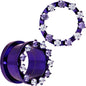 3/4 Purple Titanium Tunnels with Removable Dermal Tops
