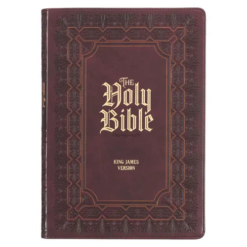 KJV Holy Bible, Super Giant Print Faux Leather Red Letter Edition - Ribbon Marker, King James Version, Burgundy - Leather