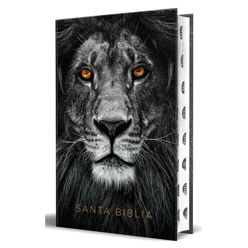Biblia Rvr 1960 Letra Grande Tamaño Manual, Tapa Dura León de Juda Con Índice / Spanish Bible Rvr 1960 Handy Size Large Print Hardcover Lion of Judah - Hardcover