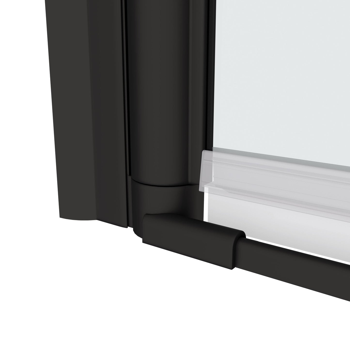 Universal Pivot Shower Door 24x72 Inch Matte Black 1/4' Tempered Glass Outswing