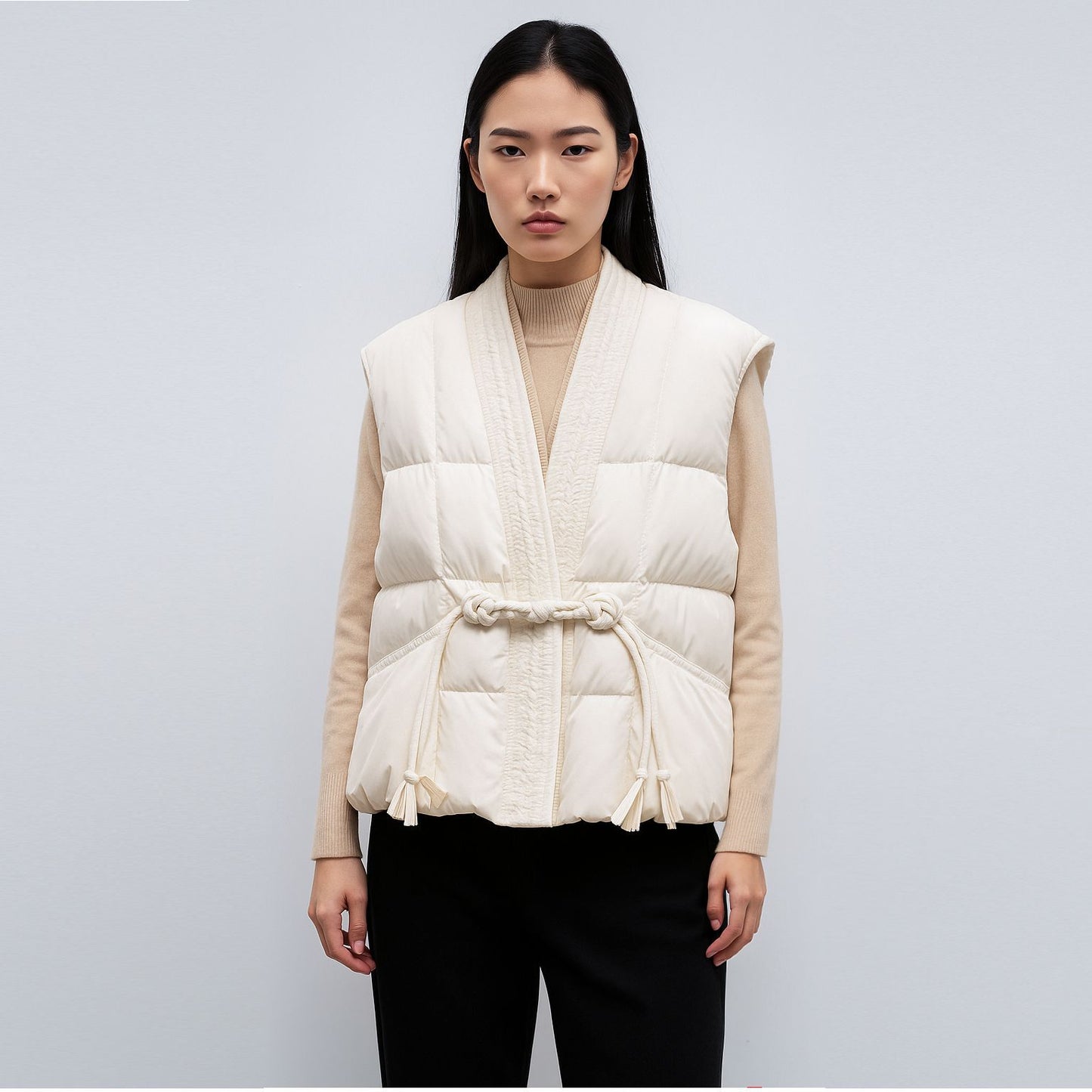 New National Standard Autumn And Winter Plain Color V-neck Loose Vest