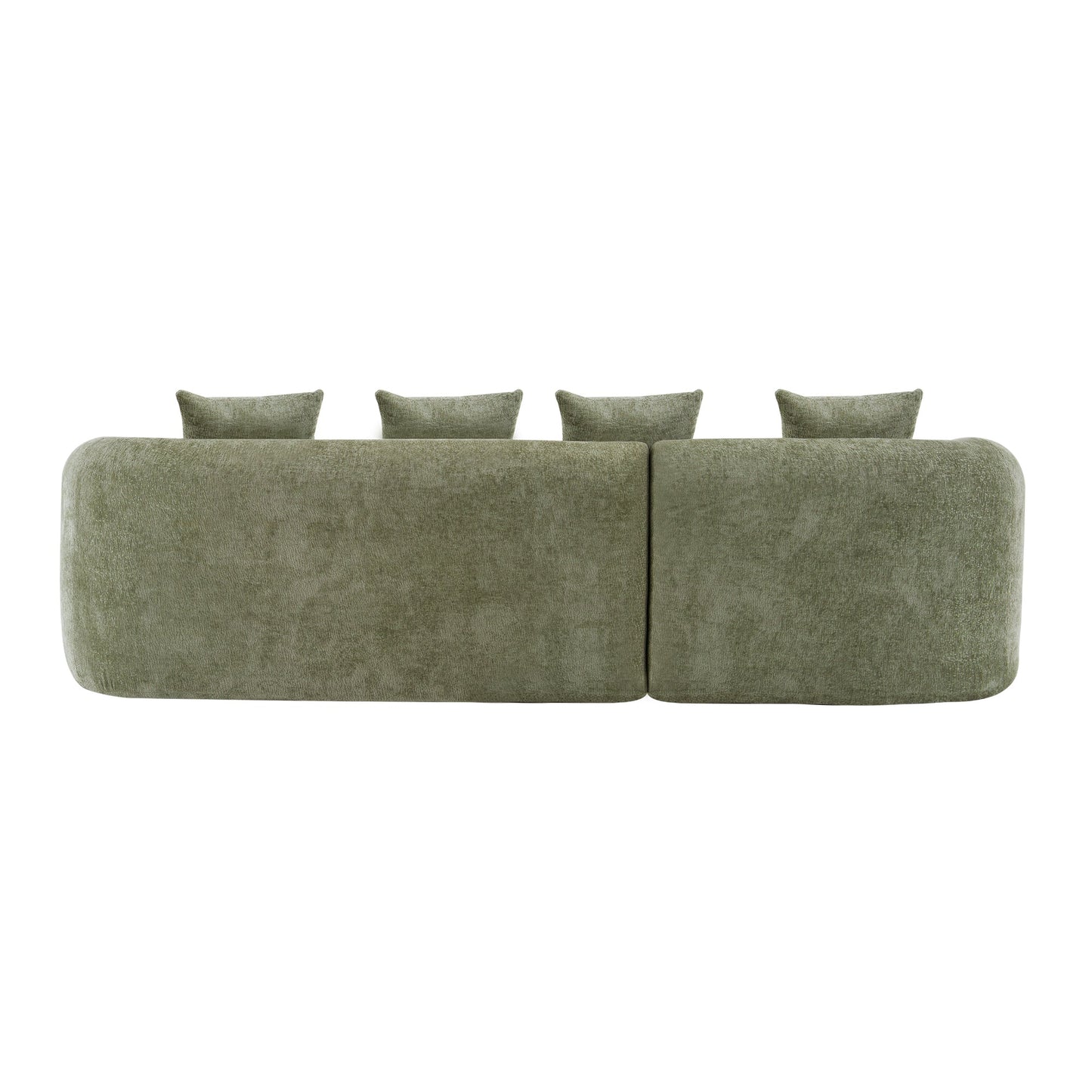 Sectional Sofa L-Shape Chenille Green 4 Seat 104