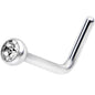 20G Crystal L-Shaped Nose Ring Created with Crystals
