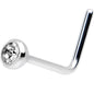 22G Crystal L-Shaped Nose Ring Created with Crystals