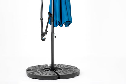 10ft Solar LED Offset Hanging Market Patio Umbrella  ( Dark blue)(No Base)