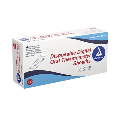 Dynarex Disposable Digital Oral Thermometer Sheaths - 100ea/bx, 50bxs/cs (5000 Count)