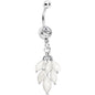 Clear Gem White Elegant Chandlier Dangle Belly Ring