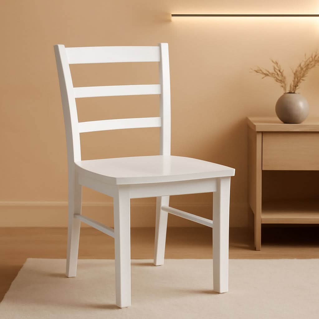 Madrid Ladderback Dining Chairs Set Of Two White Finish