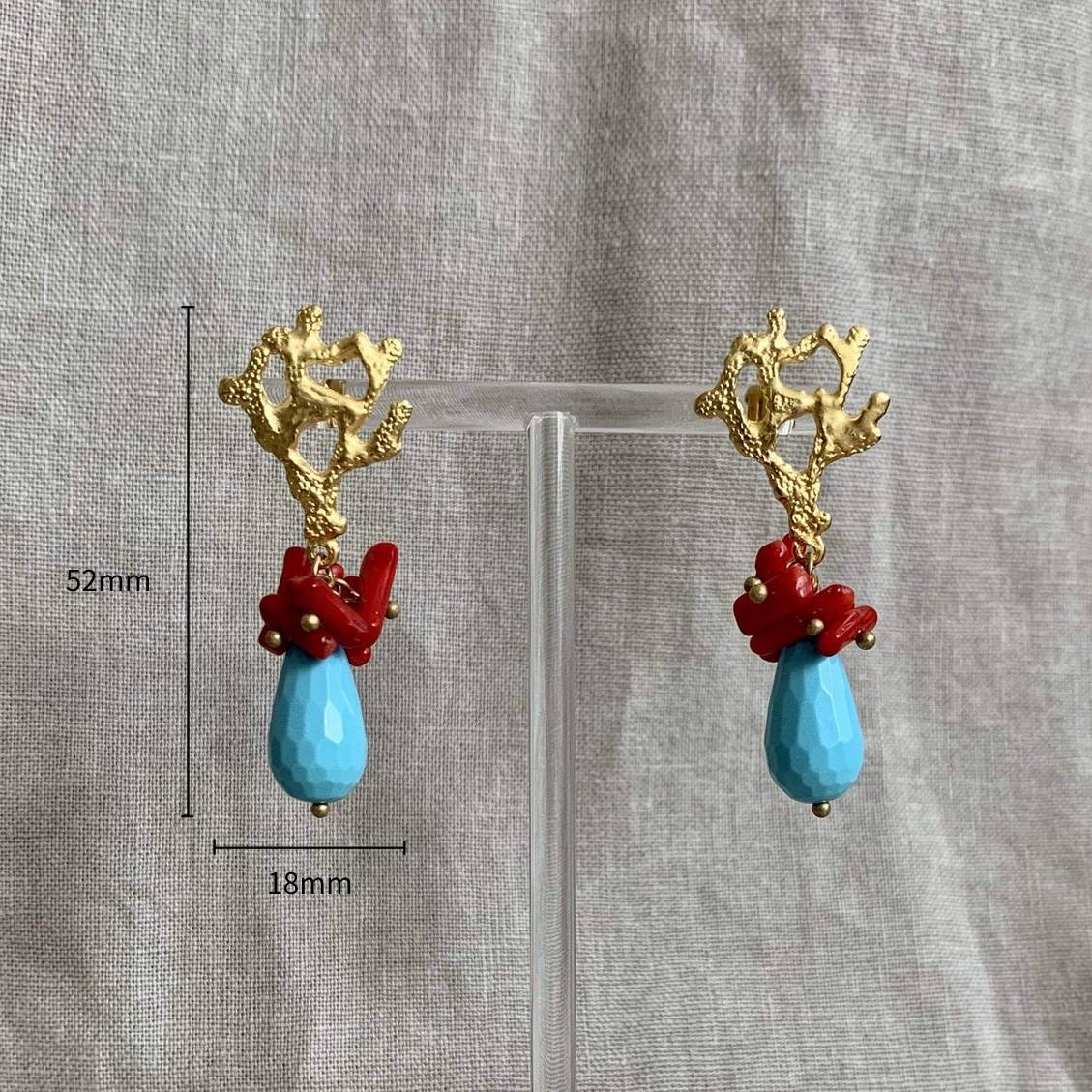 Fashionable Ocean Coral Stainless Steel Earrings