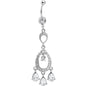 Clear Cubic Zirconia Infinity Hoop Chandelier Belly Ring