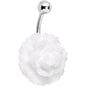White Gerbera Flower Belly Ring