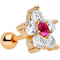 1/4 Gold Anodized Clear Petaled CZ Floral Tragus Cartilage Earring